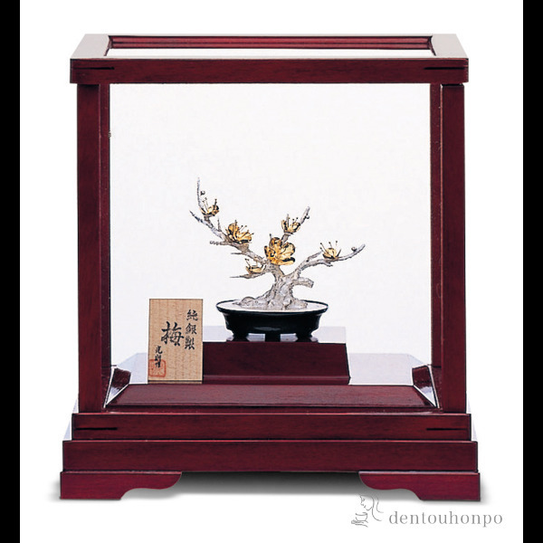 【送料無料】銀製 盆栽 梅 特小≪約半年で出荷予定≫ ( 木札名入れ有料 退職祝い 定年 高級 コレクション 美術品 工芸品 伝統 東京銀器（銀工芸） )