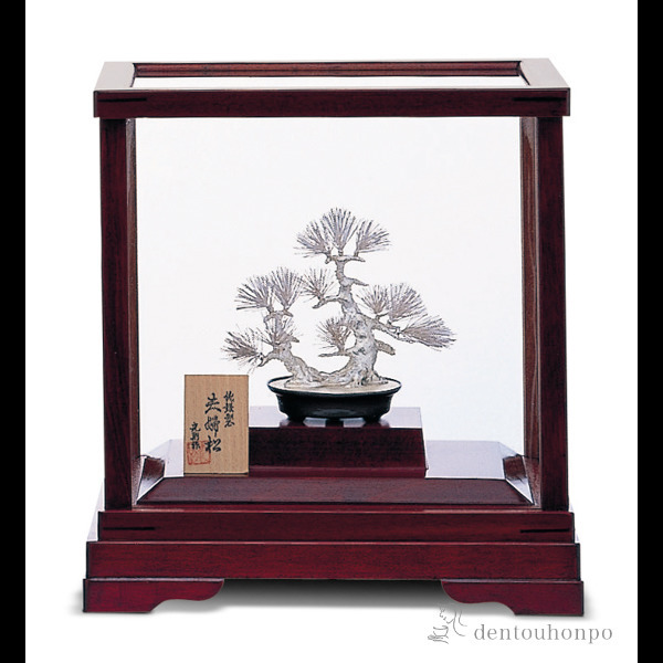 【送料無料】銀製 盆栽 夫婦松 特小≪約半年で出荷予定≫ ( 木札名入れ有料 退職祝い 定年 高級 コレクション 美術品 工芸品 伝統 東京銀器（銀工芸） )