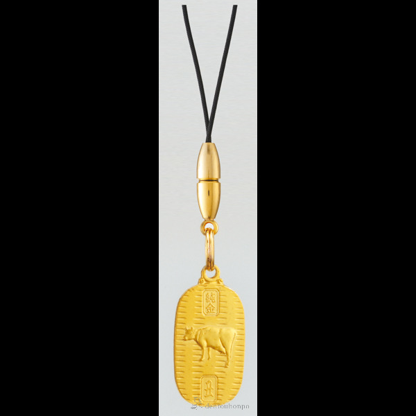 【送料無料】純金製 ストラップ 小判型 丑≪在庫確認後、10~14営業日程で出荷≫ ( シューホーン くつべら 靴ベラ おしゃれ ブランド 東京銀器（金工芸） )