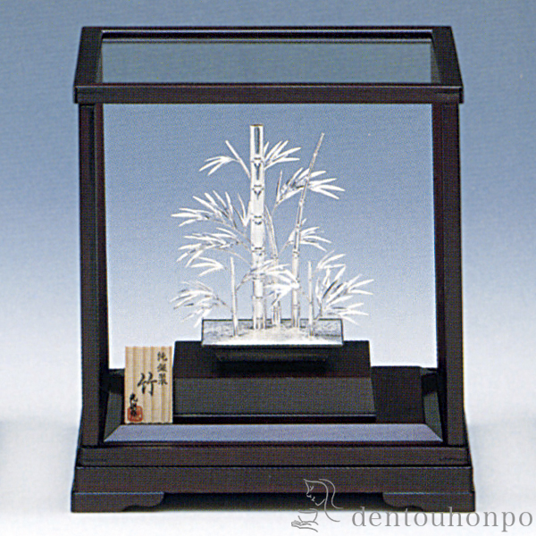 【送料無料】銀製 盆栽 竹 B 3号・28g≪約半年で出荷予定≫ ( 木札名入れ有料 高級 コレクション 美術品 工芸品 伝統 東京銀器（銀工芸） )