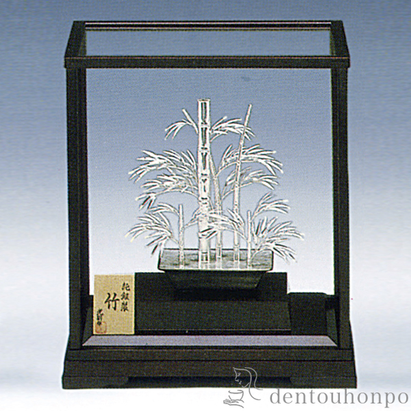 【送料無料】銀製 盆栽 竹 A 6号・80g≪約半年で出荷予定≫ ( 木札名入れ有料 高級 コレクション 美術品 工芸品 伝統 東京銀器（銀工芸） )