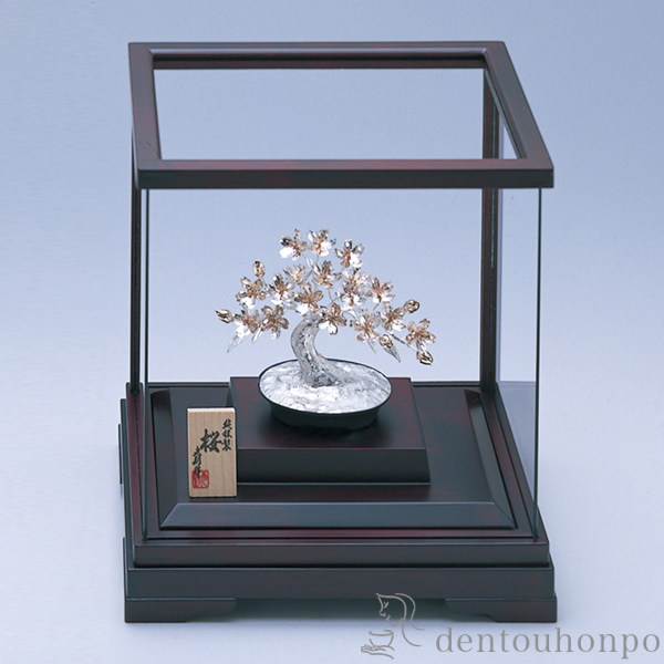 【送料無料】銀製 桜 3号・40g≪約半年で出荷予定≫ ( 光則（銀工芸） 木札名入れ有料 高級 コレクション 美術品 工芸品 伝統 東京銀器（銀工芸） )