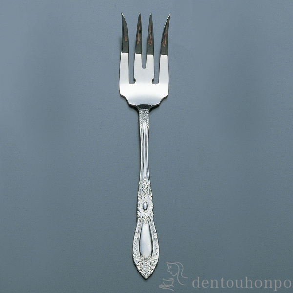 【送料無料】銀製 キングリチャード サラダサービンダフォーク≪在庫確認後、10~14営業日程で出荷≫ ( セット ティー コーヒー デザート 出産祝い 東京銀器（銀工芸） )