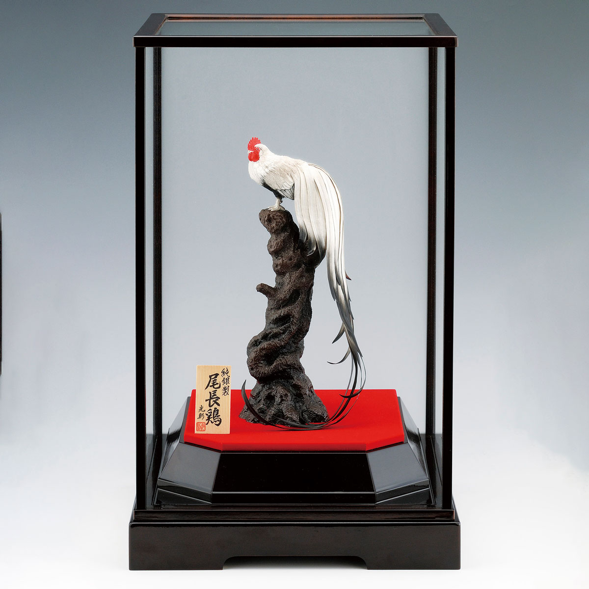 【送料無料】銀製 尾長鶏 92g≪在庫確認後、10~14営業日程で出荷≫ ( 高級 コレクション 美術品 工芸品 伝統 東京銀器（銀工芸） )