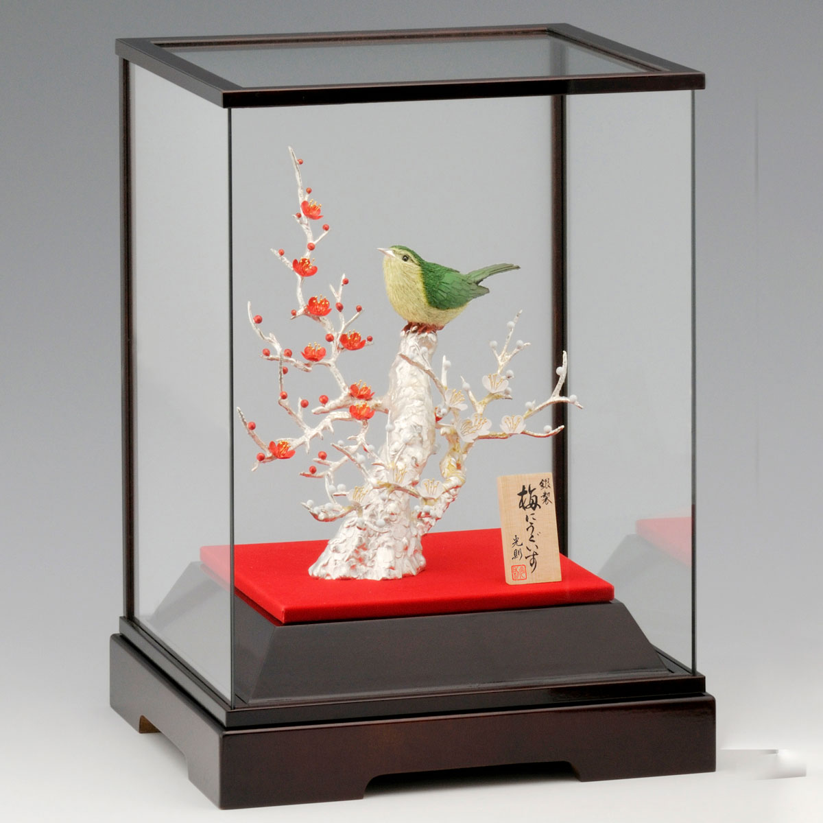 【送料無料】銀製 梅にうぐいす 290g≪在庫確認後、10~14営業日程で出荷≫ ( 高級 コレクション 美術品 工芸品 伝統 東京銀器（銀工芸） )