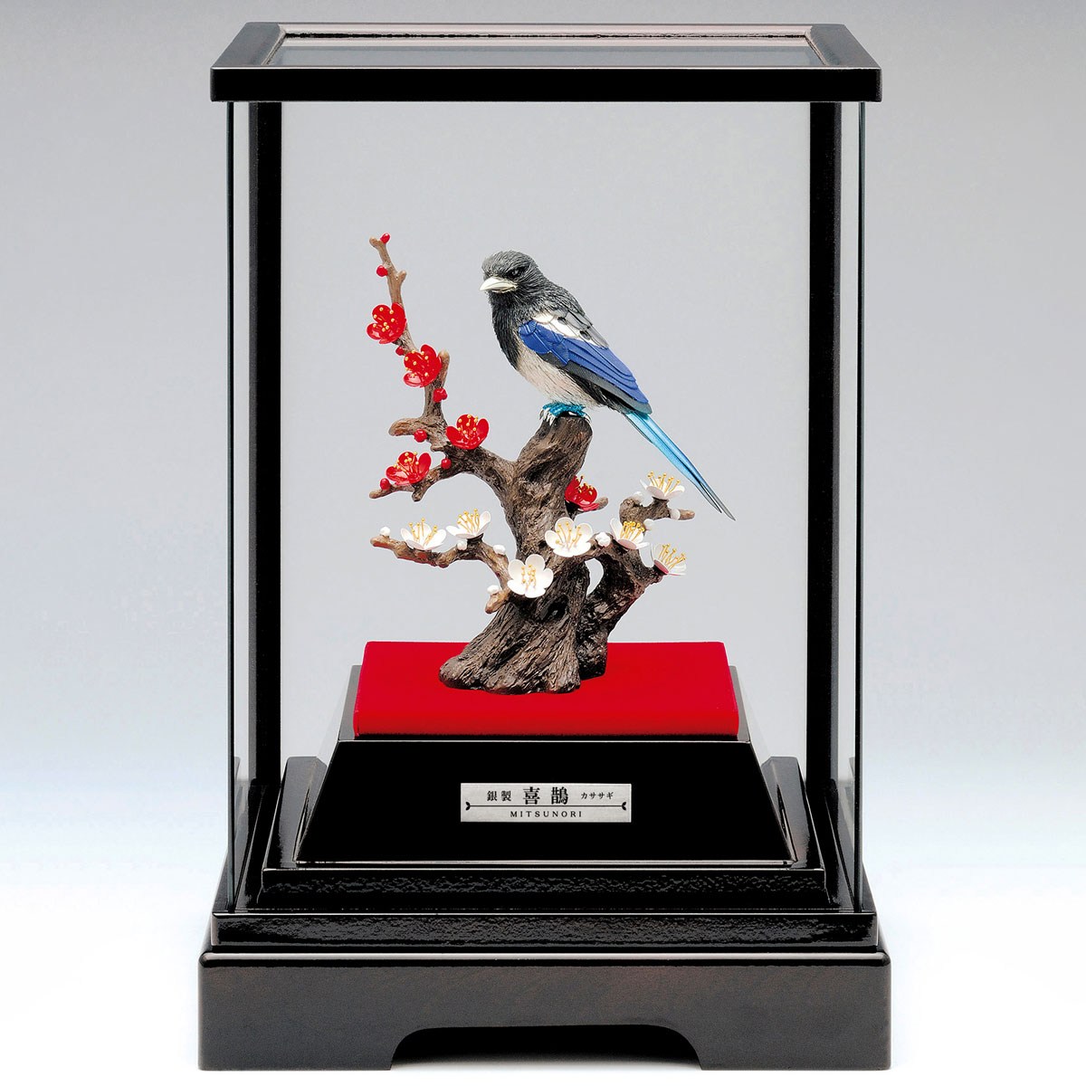 【送料無料】銀製 喜鵠 カササギ 32g≪在庫確認後、10~14営業日程で出荷≫ ( 高級 コレクション 美術品 工芸品 伝統 東京銀器（銀工芸） )