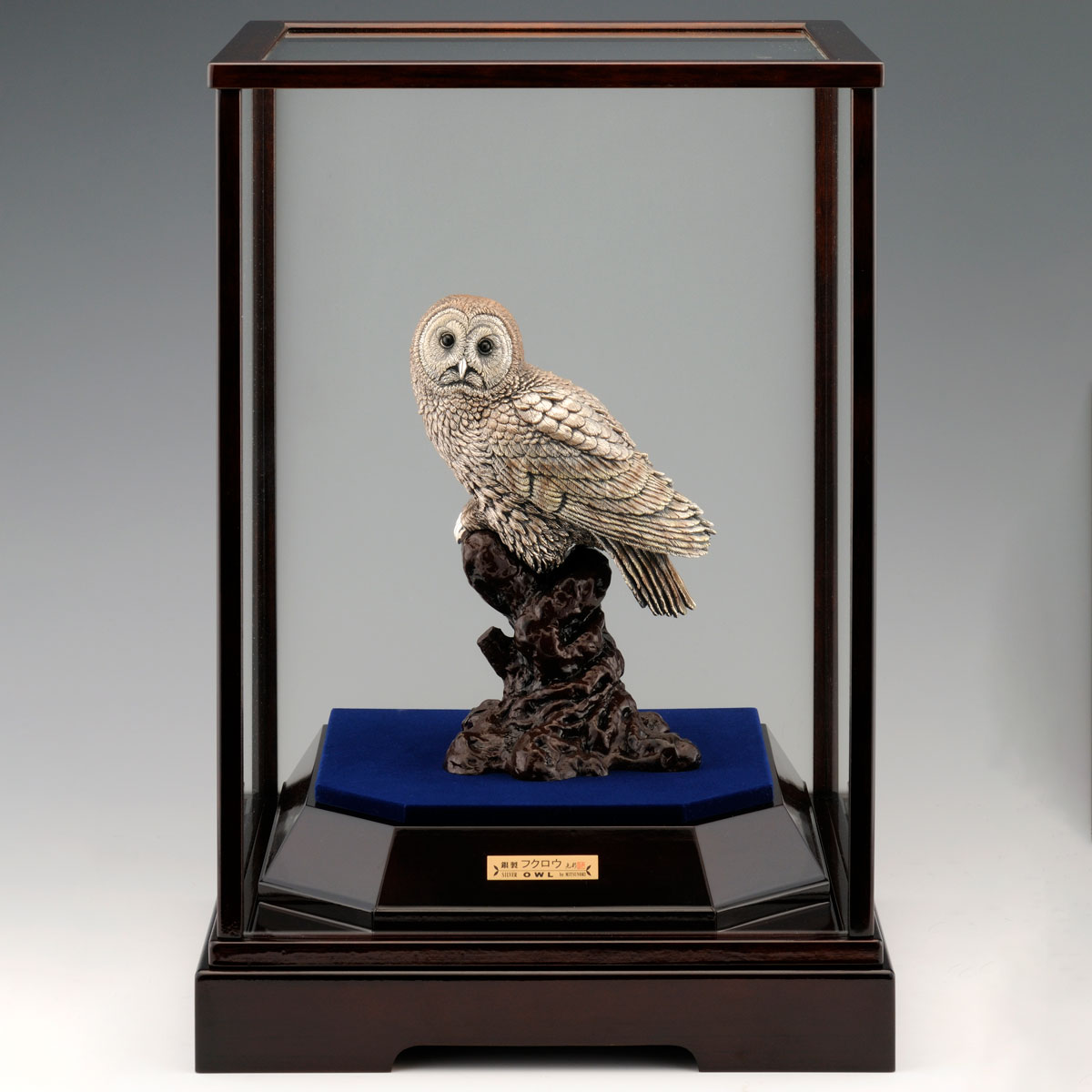 【送料無料】銀製 フクロウ LPC B 50g≪在庫確認後、10~14営業日程で出荷≫ ( フクロウ 置物 玄関 風水 小物 東京銀器（銀工芸） )