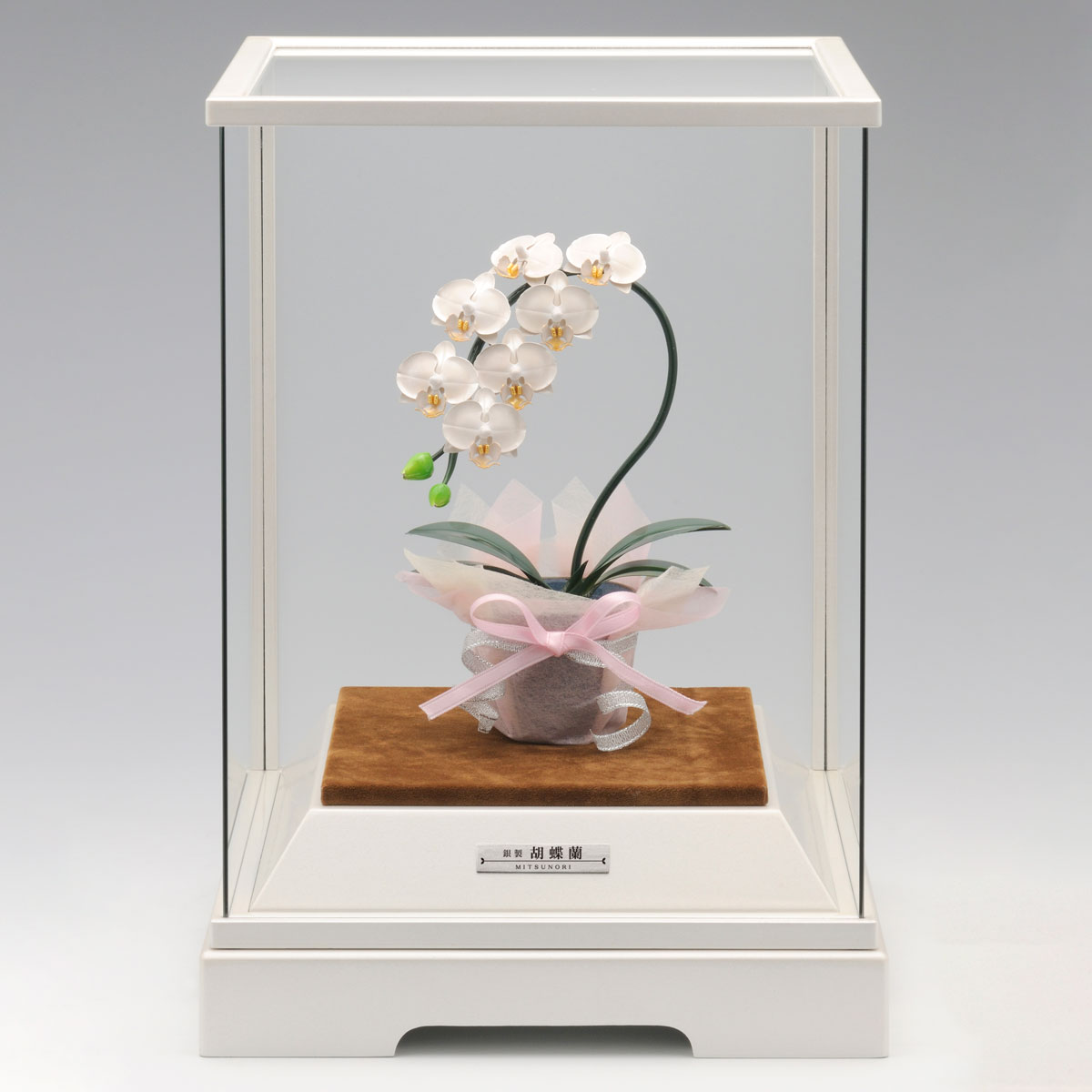 【送料無料】銀製 胡蝶蘭 白 DX 53g≪在庫確認後、10~14営業日程で出荷≫ ( 高級 コレクション 美術品 工芸品 伝統 東京銀器（銀工芸） )