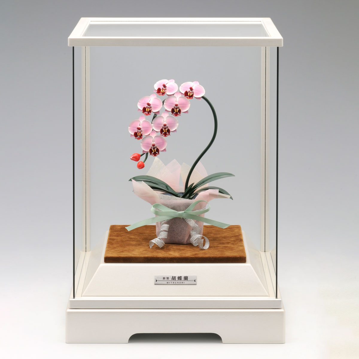 【送料無料】銀製 胡蝶蘭 ピンク DX 53g≪在庫確認後、10~14営業日程で出荷≫ ( 高級 コレクション 美術品 工芸品 伝統 東京銀器（銀工芸） )