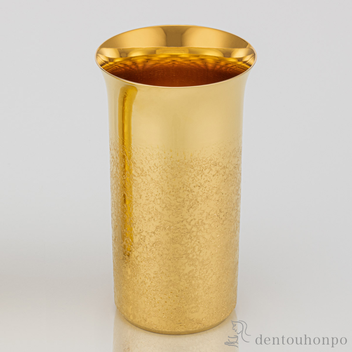 【送料無料】純金 一口ビアコップ 岩石 180g≪1ヶ月程で出荷予定≫ ( 木札名入れ有料 高級 コレクション 美術品 工芸品 伝統 東京銀器（金工芸） )