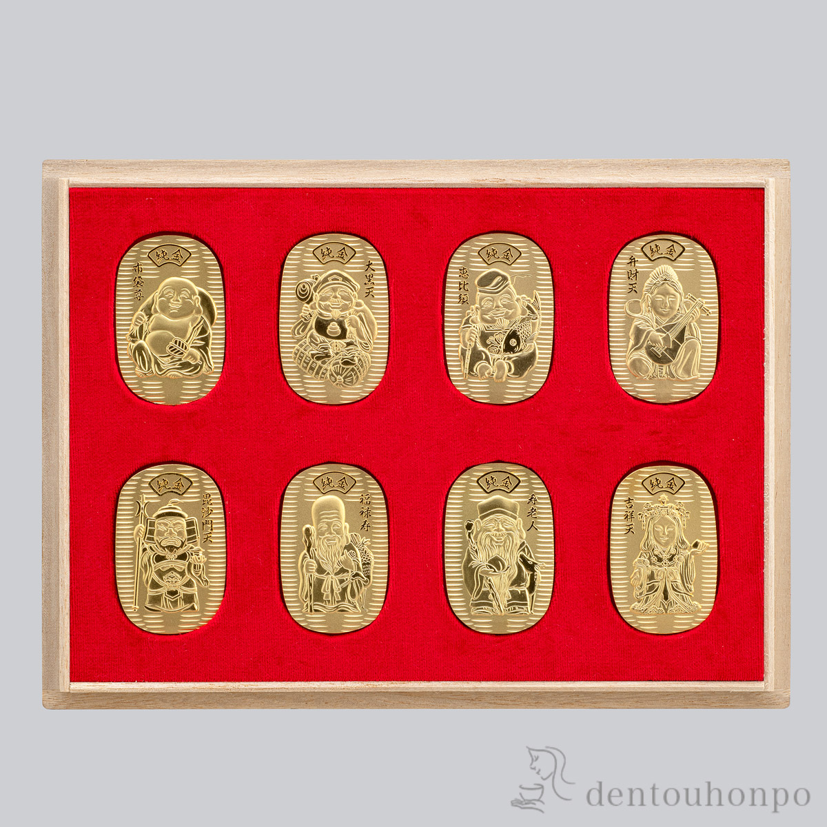 【送料無料】純金 八福神小判セット 88g≪1ヶ月程で出荷予定≫ ( 高級 コレクション 美術品 工芸品 伝統 東京銀器（金工芸） )