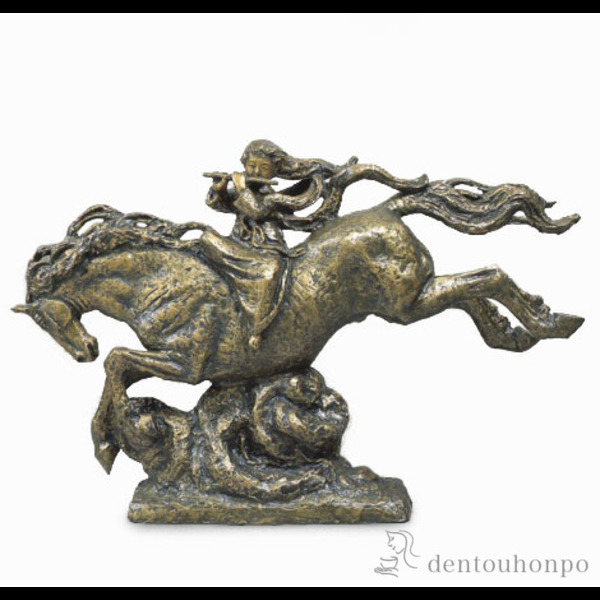 【送料無料】銅製 天女の笛≪在庫確認後、1~3営業日で出荷≫ ( 木札名入れ有料 銅像 屋外 美術品 工芸品 伝統 高岡銅器 )