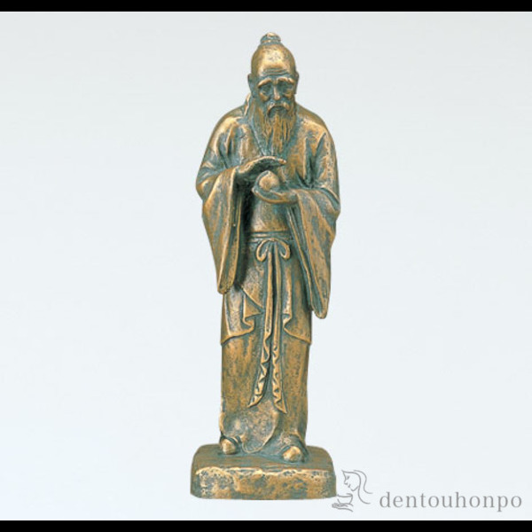 【送料無料】銅製 不老長寿 金青銅仕上げ 大≪在庫確認後、1~3営業日で出荷≫ ( 木札名入れ有料 置物 幸運 風水 縁起物 人気 高岡銅器 )