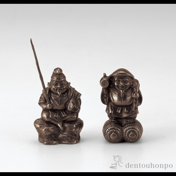 【送料無料】銅製 開運戎大黒天≪在庫確認後、1~3営業日で出荷≫ ( 木札名入れ有料 恵比寿 大黒 宝船 置物 幸運 高岡銅器 )