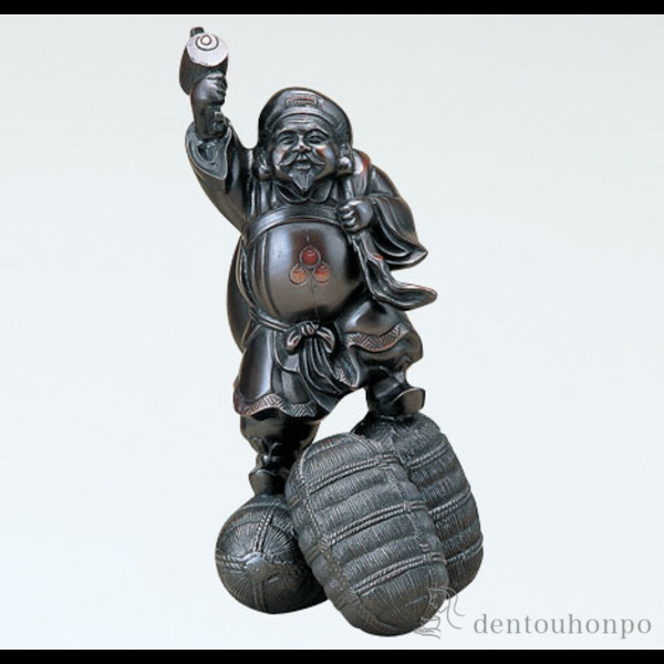 【送料無料】銅製 三俵大黒 12号≪在庫確認後、1~3営業日で出荷≫ ( 木札名入れ有料 恵比寿 大黒 宝船 置物 幸運 高岡銅器 )