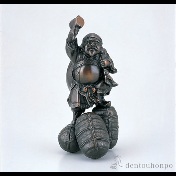 【送料無料】銅製 三俵大黒 7号≪在庫確認後、1~3営業日で出荷≫ ( 木札名入れ有料 恵比寿 大黒 宝船 置物 幸運 高岡銅器 )
