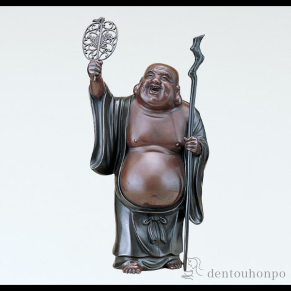 【送料無料】銅製 軍配布袋 18号≪在庫確認後、21営業日程で出荷≫ ( 木札名入れ有料 恵比寿 大黒 宝船 置物 幸運 高岡銅器 )