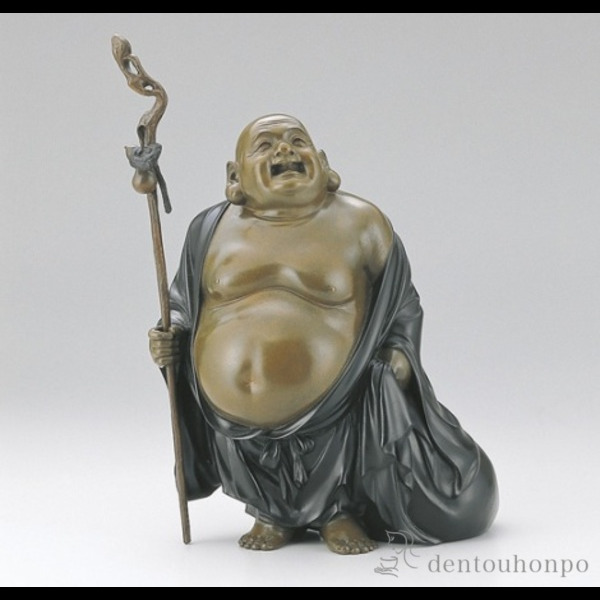 【送料無料】銅製 歓喜布袋 特上≪在庫確認後、1~3営業日で出荷≫ ( 木札名入れ有料 恵比寿 大黒 宝船 置物 幸運 高岡銅器 )