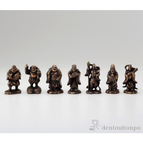 【送料無料】銅製 七福神 3号≪在庫確認後、1~3営業日で出荷≫ ( 木札名入れ有料 恵比寿 大黒 宝船 置物 幸運 高岡銅器 )