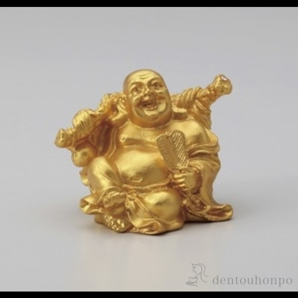 【送料無料】銅製 開運布袋 ダイヤ付≪在庫確認後、7営業日程で出荷≫ ( 木札名入れ有料 恵比寿 大黒 宝船 置物 幸運 高岡銅器 )