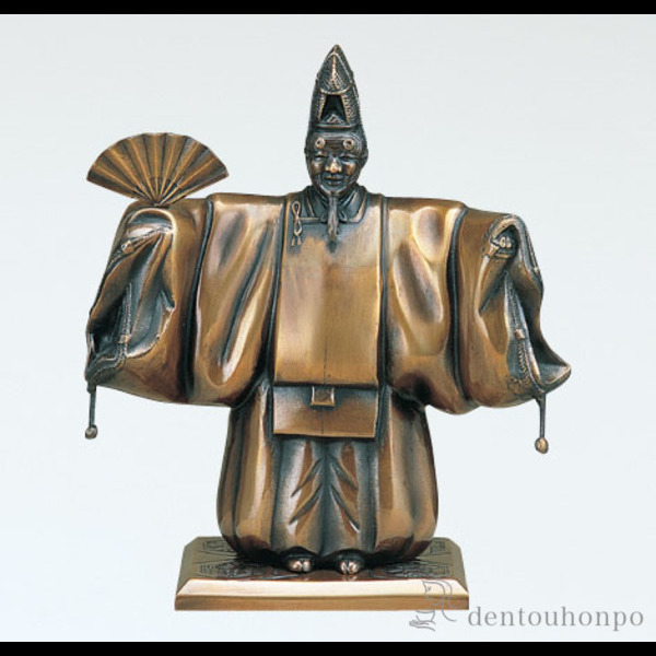 【送料無料】銅製 台付翁≪在庫確認後、1~3営業日で出荷≫ ( 木札名入れ有料 置物 玄関 受付 幸運 風水 高岡銅器 )