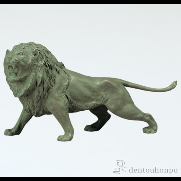 【送料無料】銅製 ライオン≪在庫確認後、1~3営業日で出荷≫ ( 木札名入れ有料 置物 幸運 風水 縁起物 人気 高岡銅器 )