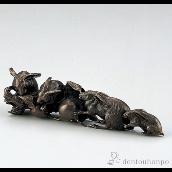 【送料無料】銅製 文鎮 蕪と兎≪在庫確認後、7営業日程で出荷≫ ( 書道 高級 人気 お土産 おすすめ 高岡銅器 )