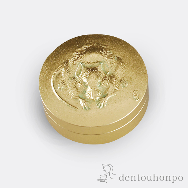 【送料無料】銅製 肉池 宝鼠 金箔≪在庫確認後、1~3営業日で出荷≫ ( ケース 高級 人気 お土産 おすすめ 子 ねずみ年 高岡銅器 )