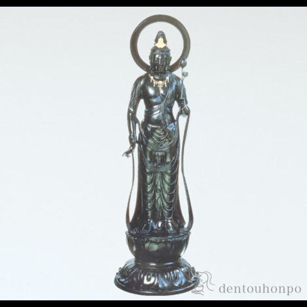 【送料無料】銅製 聖観音像 70号≪在庫確認後、1~3営業日で出荷≫ ( 木札名入れ有料 仏像 お寺 日本 屋外 屋内 高岡銅器 )