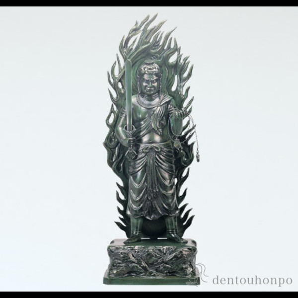 【送料無料】銅製 不動明王 60号≪在庫確認後、1~3営業日で出荷≫ ( 木札名入れ有料 仏像 お寺 日本 屋外 屋内 高岡銅器 )