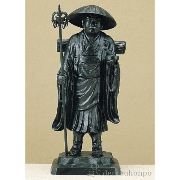 【送料無料】銅製 弘法大師 10号≪在庫確認後、1~3営業日で出荷※5／8以降≫ ( 木札名入れ有料 仏壇 寺院 仏様 日本 仏具 高岡銅器 )