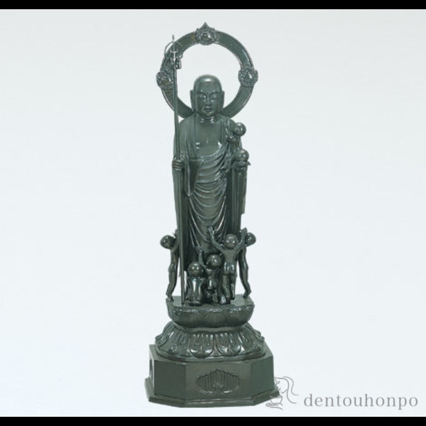 【送料無料】銅製 水子地蔵菩薩 40号≪在庫確認後、1~3営業日で出荷≫ ( 木札名入れ有料 仏像 お寺 日本 屋外 屋内 高岡銅器 )