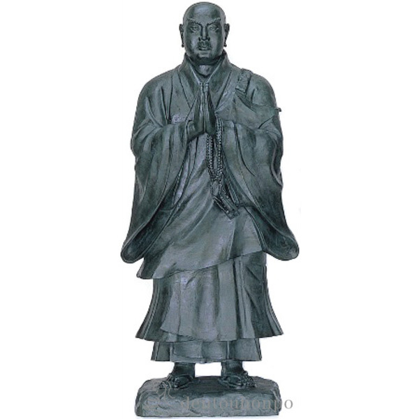 【送料無料】銅製 日蓮聖人 64号≪在庫確認後、1~3営業日で出荷≫ ( 木札名入れ有料 銅像 屋外 美術品 工芸品 伝統 高岡銅器 )