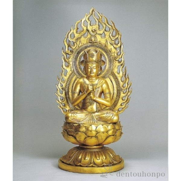【送料無料】銅製 大日如来菩薩 金箔 未・申年生まれのお守本尊（十三回忌）≪在庫確認後、1~3営業日で出荷≫ ( 木札名入れ有料 仏像 お寺 日本 屋外 屋内 高岡銅器 )