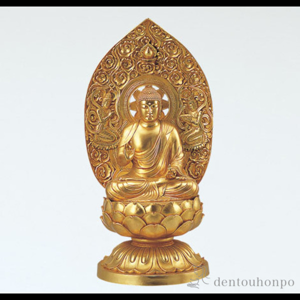 【送料無料】銅製 薬師如来 金箔≪在庫確認後、1~3営業日で出荷≫ ( 木札名入れ有料 仏像 お寺 日本 屋外 屋内 高岡銅器 )