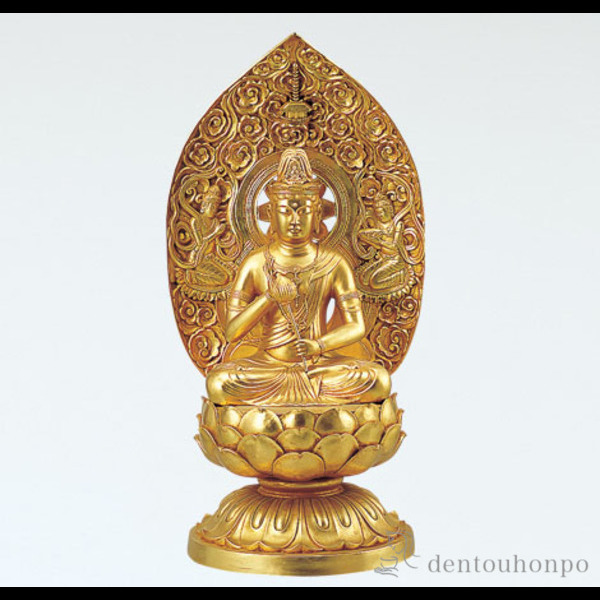 【送料無料】銅製 観世音菩薩 金箔≪在庫確認後、1~3営業日で出荷≫ ( 木札名入れ有料 仏像 お寺 日本 屋外 屋内 高岡銅器 )