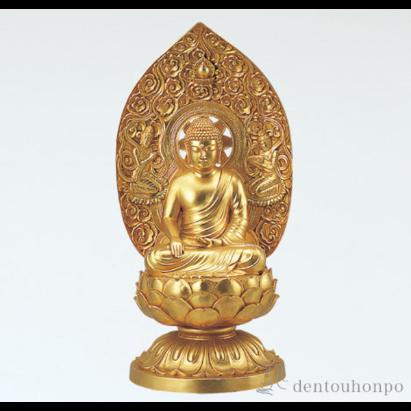 【送料無料】銅製 阿閃如来 金箔≪在庫確認後、1~3営業日で出荷≫ ( 木札名入れ有料 仏像 お寺 日本 屋外 屋内 高岡銅器 )