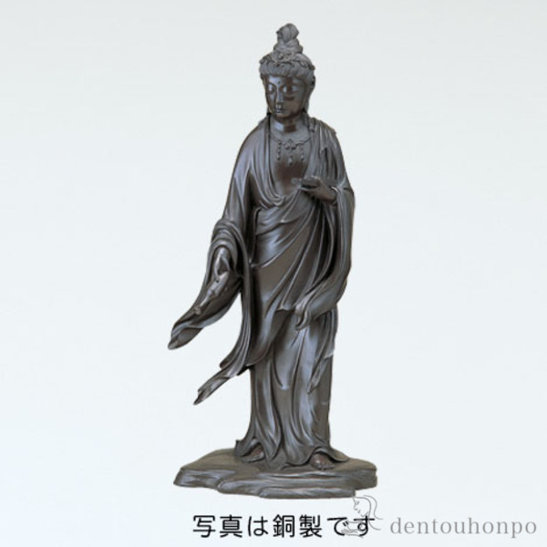 【送料無料】銅製 慈母観音像 銅製≪在庫確認後、1~3営業日で出荷※5／8以降≫ ( 木札名入れ有料 仏壇 寺院 仏様 日本 仏具 高岡銅器 )