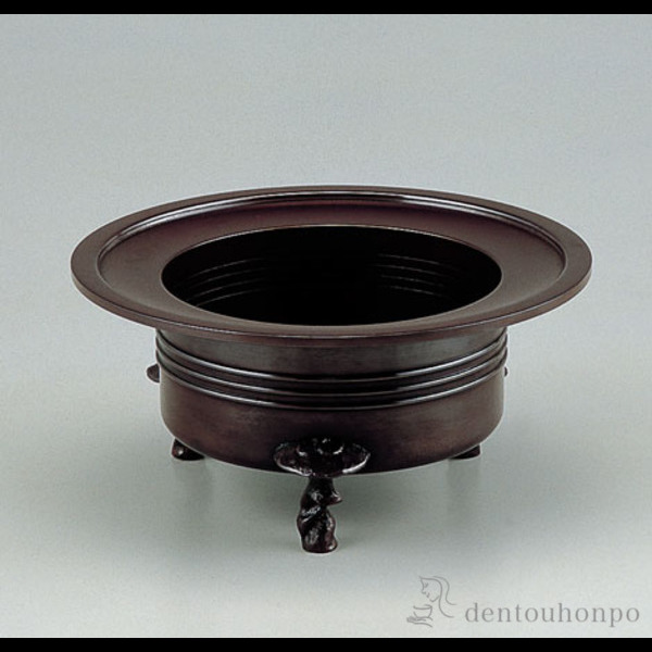 【送料無料】銅製 水盤 丸型霊芝足≪在庫確認後、1~3営業日で出荷≫ ( 花道 華道 人気 おすすめ 洋室 高岡銅器 )
