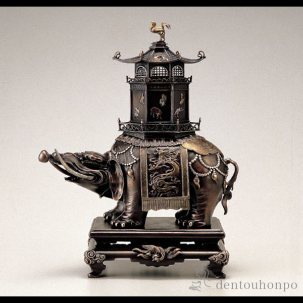 【送料無料】銅製 象塔香炉≪在庫確認後、1~3営業日で出荷≫ ( お香 線香 リラックス 仏具 人気 高岡銅器 )