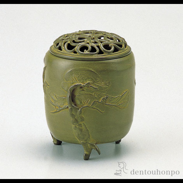 【送料無料】銅製 三友文香炉 青銅色 中≪在庫確認後、1~3営業日で出荷≫ ( お香 線香 リラックス 仏具 人気 高岡銅器 )