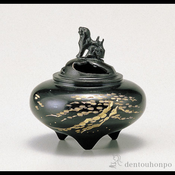 【送料無料】銅製 平型香炉 松 古手色≪在庫確認後、1~3営業日で出荷≫ ( お香 線香 リラックス 仏具 人気 高岡銅器 )