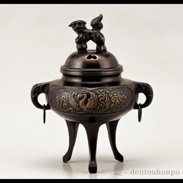 【送料無料】銅製 カン付鳳凰香炉≪在庫確認後、1~3営業日で出荷≫ ( お香 線香 リラックス 仏具 人気 高岡銅器 )