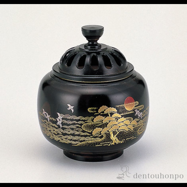 【送料無料】銅製 玉胴型香炉 日ノ出松≪在庫確認後、1~3営業日で出荷≫ ( お香 線香 リラックス 仏具 人気 高岡銅器 )