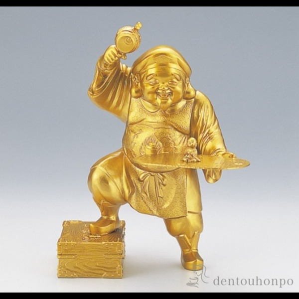 【送料無料】宝くじ大黒 合金製≪在庫確認後、4~7営業日程で出荷≫ ( 木札名入れ有料 恵比寿 大黒 宝船 置物 幸運 高岡銅器 )