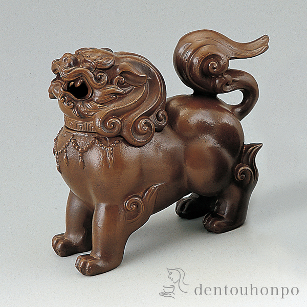【送料無料】獅子香炉 茶色 大≪在庫確認後、1~3営業日で出荷≫ ( お香 線香 リラックス 仏具 人気 高岡銅器 )