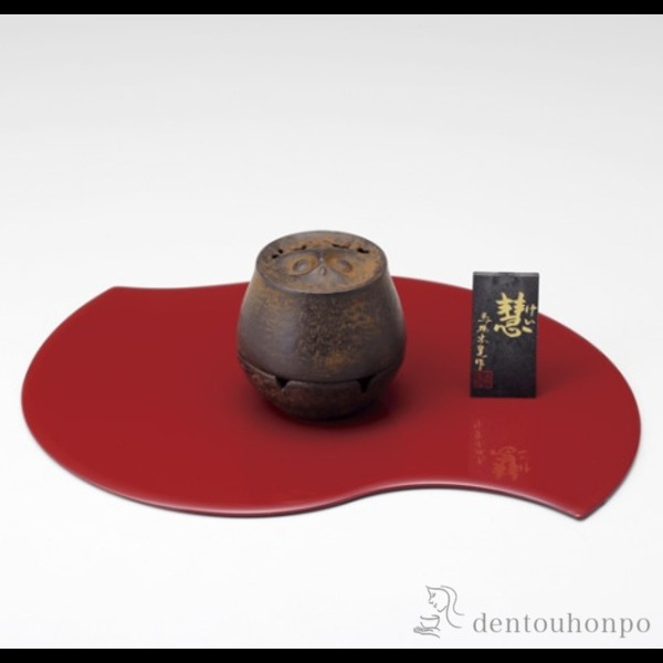 【送料無料】慧香炉 鉄製 波千鳥両面花台付き≪在庫確認後、1~3営業日で出荷≫ ( お香 線香 リラックス 仏具 人気 高岡銅器 )