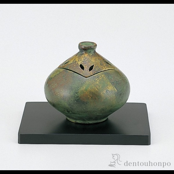 【送料無料】夕月香炉 台付き≪在庫確認後、1~3営業日で出荷≫ ( お香 線香 リラックス 仏具 人気 高岡銅器 )