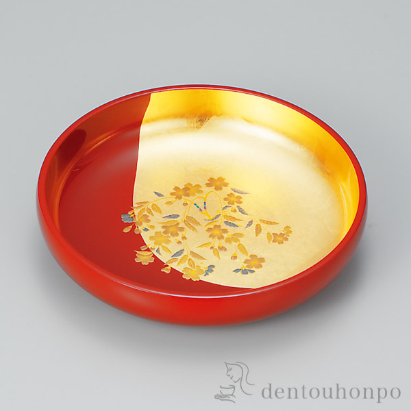 【送料無料】菓子鉢 さくら ≪在庫確認後、1~3営業日で出荷≫ ( 名入れ有料 おせち 運動会 漆塗り お祝い 女性 山中漆器 )