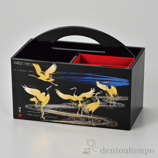 【送料無料】リモコンBOX 雅鶴≪在庫確認後、1~3営業日で出荷≫ ( 名入れ有料 アクセサリー入れ 収納ボックス ケース BOX 宝物 山中漆器 )